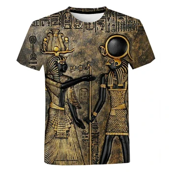 Nové Retro Štýl Dávnych Horus Egyptský Boh Eye of Pharaoh Egypt Anubis 3D Tričká Muži Ženy Harajuku Nadrozmerné T-shirt