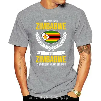 Nové Zimbabwe T-Shirt, Moje Srdce Patrí Do Zimbabwe Krajina Lásky Tee Top Bavlna Plus Veľkosť Oblečenie Tee Tričko