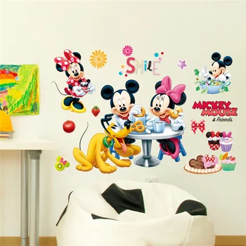 Cartoon Mickey Minnie Princezná Výška Opatrenie samolepky na stenu obtlačky Pre deti rastu graf múr umenia plagátu nástenná maľba Dvere nálepky