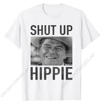 Drž Hubu Hippie Ronald Reagan Proti Liberálnej Republikánskej Darčeky T-Shirt Letnej Pohode Tees Vysoko Kvalitnej Bavlny Muž T Tričko