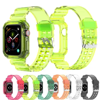 Móda Transparentné Popruh Pre Apple Hodinky 7 Transparentné Popruh Pre iwatch SE Watchband Pre Apple hodinky 38 40 41 mm 42 44 45 mm