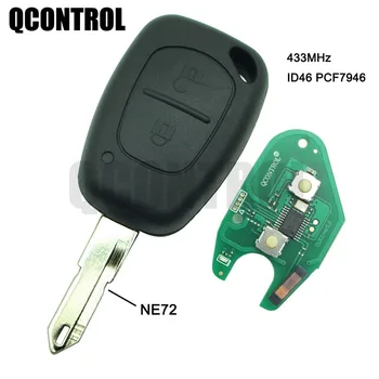 QCONTROL 2 Tlačidlo Auto Diaľkové Tlačidlo 433mhz ID46 Čip Transmister na Renault Traffic Master, Movano Vivaro Kangoo Ne72 Čepeľ