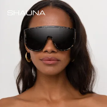 SHAUNA Nadrozmerné Okuliare slnečné Okuliare Ženy Značky Módny Návrhár Jeden Kus Objektív Mužov Štít Odtiene Slnečné Okuliare UV400