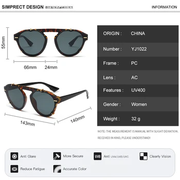 SIMPRECT Nadrozmerné Okuliare Ženy 2022 Luxusné Značky Dizajnér Kvalitné Slnečné Okuliare Módne Retro Vintage Odtiene Pre Ženy oculos