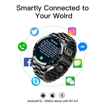 LIGE Nové Luxusné Oceľové Pásmo Bluetooth Hovor Smart Hodinky Mužov Pre Android iOS Telefón Nepremokavé Športové Fitness Tracker Smartwatch