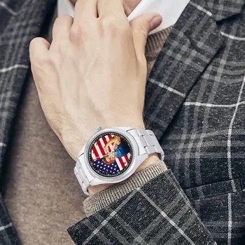 4. júla Rosie Na Riveter Vlasteneckej Quartz Hodinky Americkej Vlajky Nehrdzavejúcej Dizajn Náramkové Hodinky Muž Cool Dizajn Náramkové hodinky