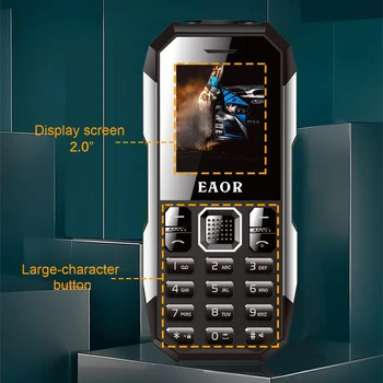 EAOR 2G Robustný Mobilný Telefón, Vodotesný IP68 Tlačidlá Telefónu Dual SIM 3000mAh Big Batérie Push-tlačidlo Funkcie Telefónu, Telefón s Horák