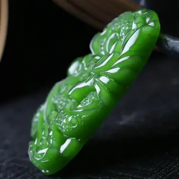 Prírodné Green Jade Dragon Prívesok Muži Ženy Móda Charms Šperky Originálne Jades Kameň, Ručne vyrezávané Amulet Darčeky, Doplnky