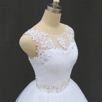 Fansmile Dvojité Ramenné Vestidos de Noivas plesové Šaty, Svadobné Šaty 2020 Biele Princezná Plus Veľkosť Svadobné Svadobné Šaty FSM-015F