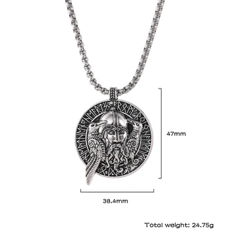Pavúk Boh Odin Runy Nordic Viking Prívesok Náhrdelník Mužov Severanov Talizman Amulet Raven Nehrdzavejúcej Oceľovej Retiazky Náhrdelníky Šperky