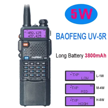 Baofeng UV5R Walkie Talkie s 3800mah Big Batérie UV 5R CB Rádio Prijímač Stanice obojsmerná Walkie-talkies Silný UV-5r