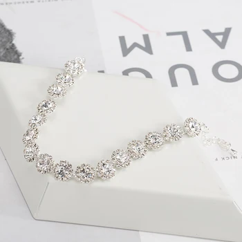 Luxusné Crystal Snowflake Náramok Drahokamu Svadobné Náramok Mužov a Ženy Šperky Pazúr Spona Náramku Darček Šperky