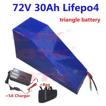 GTK trojuholník 72V 30ah Lítium-Lifepo4 klince Batériu 3000W Elektrický Skúter Batérie s BMS 87.6 V 5A Nabíjačka, Taška