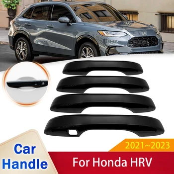 Lesklý Čierny kľučky Nálepky Kryt na Honda HRV H-V, H V RV 2021 2022 2023 Vezel XR-V Aute Exteriéru Povrch Príslušenstvo