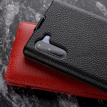 Úplné Zrna Cowhide Kožené Puzdro Pre Samsung Galaxy Note 10 + Plus Skutočné Flip Cover Ročník Obchodných Usne Škrupiny