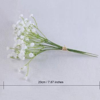 1 Kus Biele Deti Dych Umelé Kvety Falošné Gypsophila DIY Kvetinový Kytice Usporiadanie Svadby Domova Jeseň