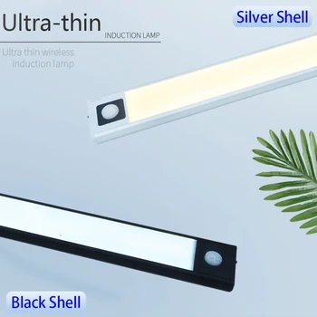 20/40/60 cm LED Nočné Svetlo Snímač Pohybu USB Svetlá, Skrine Svetlo pre KitchenBedroom Šatník, Vnútorné Osvetlenie Ultra Tenké Lampy