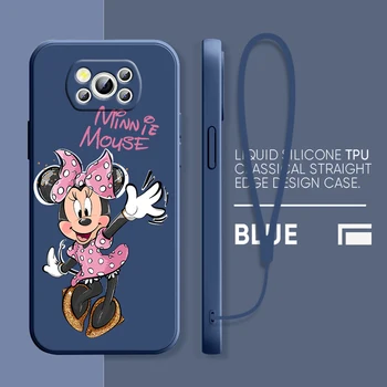 Disney Roztomilý Minnie Mouse Telefón Prípade Xiao POCO M5 M4 X4 F4 C40 X3 NFC F3 GT M4 M3 M2 Pro C3 X2 4G 5G Kvapaliny Lano Kryt Fundas
