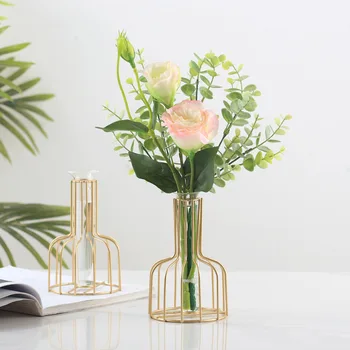 Kovové Domov Váza Hydroponických Rastlín Kvetináče pre Izbové Kvety, Dekoračné Vázy pre Luxusné Izby Domova