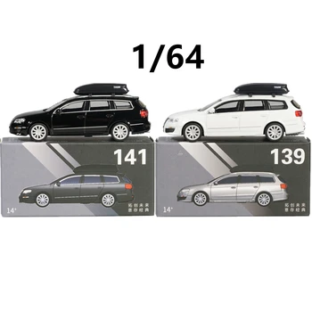 1/64 Replika Model Auta, Cestovné Vozidlo Deti Hračka Darček w/ Kolesá Hnuteľného & Strechy Batožiny pre Volkswagen Passat B6 R36