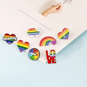 Módne Farebné Smalt Pin Brošne Tvorivé Cartoon Mini Rainbow Kovové Tlačidlo Na Denim Klobúk Odznak Kolíky Golier Šperky pre Ženy