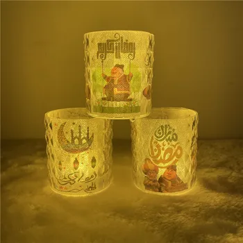 2023 Eid Moslimských Ramadánu Kareem Dekorácie, Sviečky LED Svetlá Eid Mubarak Dekor pre Domáce Eid Al-Adha Darček Ramadánu Party Dekorácie