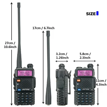 BaoFeng UV-5R Walkie Talkie Dualband Dve Spôsobom Rádio VHF/UHF 136-174MHz & 400-520MHz Prenosné FM Vysielač S Slúchadlo