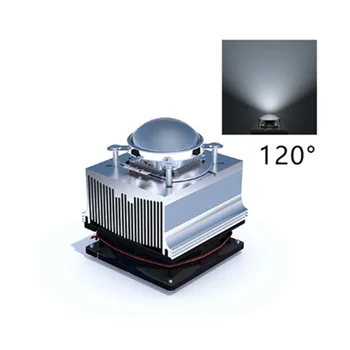 Hliníkový Chladič Chladiaci Ventilátor 20-100 W LED žiarič 60-90degree 44 mm Objektív + Reflektor Držiak DC12V 1.25 led Ovládač