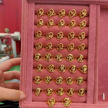 3UMeter Vlastné Meno Krúžky Osobné Počiatočné Písmeno Krúžky Hip Hop Ring pre Ženy Vlastné 3D Písmeno Krúžok Dary