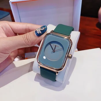 Sledujte žena 2021 nové jelly dizajn, malé námestie sledovať jednoduché módy silikónový dámske hodinky