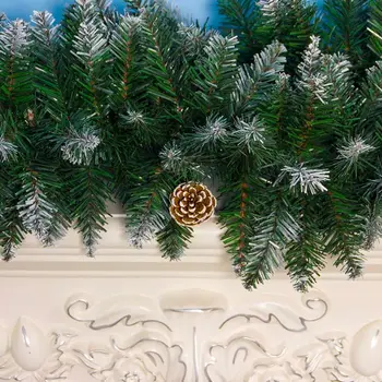 270CM Ratan Trstiny Garland pre Umelý Vianočný Strom Dekorácie Šišiek Borovice Kužele Visia Krb Vianočný Strom Domova 2022