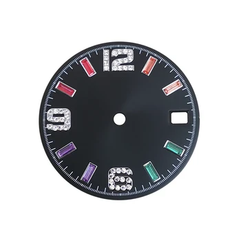 Príslušenstvo hodinky 28.5 mm dial sunburst blue rainbow stupnice pre SKX007 Japonský NH35/36/4R/7S pohyb Dátum NO logo NH35 prípade