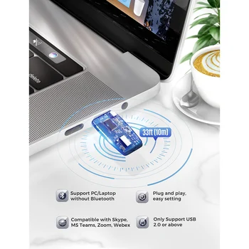 Mpow HC5 Bluetooth Headset s USB Adaptér Bluetooth 5.0 Bezdrôtové Slúchadlá s Potlačením Hluku Mic pre Obchodné Skype PC