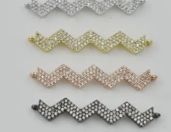 40*7mm vlna crystal micro pave cz zirkón cubic zirconia korálky meď, striebro, zlato, čierne pozlátený náhrdelník, takže zistenia 3g32