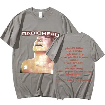 Anglická Rocková skupina Radiohead T Shirt Mužov Vintage Punk T-shirts Hip Hop Zákruty Hudobný Album Tlač Tee Tričko Nadrozmerná Streetwear