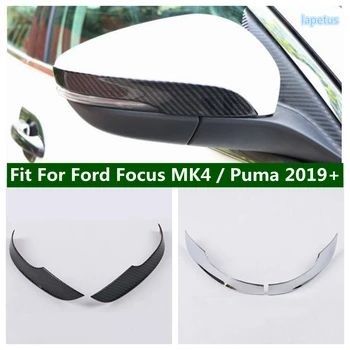 Spätné Zrkadlo Trením Pásu Dekor Kryt Trim 2 KS Na Ford Focus MK4 / Puma 2019 - 2021 Chrome / Carbon Fiber Vzhľad Príslušenstvo