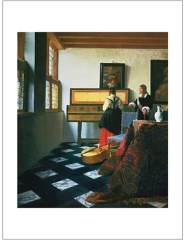 Plátno maľba portrét obrázok grafické výtlačky obrie plagát domov umenie Hudobná Lady na Panenskej Tým, Jan Vermeer