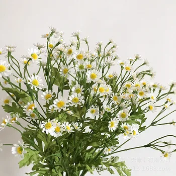 Umelé Daisy Kvety Hodváb Falošné Harmanček Kvety Stamen Malé Daisy pre Svadobné Domov Dekor Tabuľka