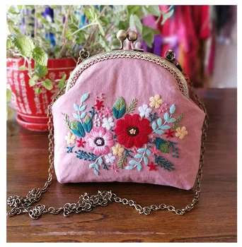 16,5 cm, 3D Výšivka Kvety Cross Stitch Auta DIY Remeselníci Ihly Umenie Prenosná Taška Messenger Taška