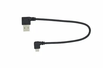 Micro USB Dátový Kábel 9 90 Stupňov Pravý Uhol poniklovaná Krátke USB 2.0 -A-Male-4Pin až Pravý Uhol Mini-B 5Pin