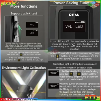 2022 Nové Mini Li-batéria Chargable Optického Vlákna Identifikátor Live Vlákniny Detektor s VFL 10mw Vizuálne Poruchy Locator LED Svetlo