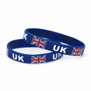 1PC Spojené Kráľovstvo Národnej Vlajky Silikónový Náramok Modrá UK Futbal, Športové Silikónové Gumy Náramky&Bangles SH222