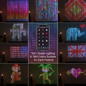 Smart LED Záves Svetlá APP Riadenie Víla String Svetelné Girlandy pre Navidad Okno Vianočné Svadobné Spálne Party Dekorácie