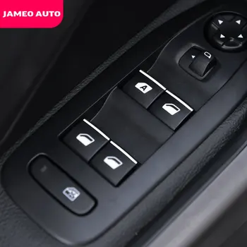 Jameo Auto ABS Chrome Auto Windows Zdvihákov Tlačidlo Krytu Výbava pre Peugeot E-2008 E2008 2008 2020 2021 Príslušenstvo 7Pcs/Set