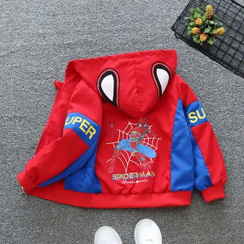Chlapec Spiderman Bunda S Kapucňou, 2022 Jesenné Dieťa, Batoľa Módne Cartoon Cardigan Bundy Malý Chlapec V Pohode Dlhý Rukáv Top Oblečenie