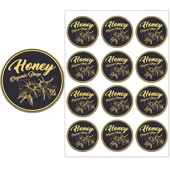 3,5 cm/4,5 cm Cartoon Honey Bee Samolepiace Nálepky Roztomilý Čerstvý Prírodný Med Včelí Jar Tesnenie Štítok Small Business Tag pre Marketing