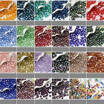 100 PCS4mm českej Voľné Bicone Vysokej Kvality Crystal Korálky na Výrobu Diy Vyšívanie, AB Farba Dištančné Tvárou Sklenené Korálky Šperky