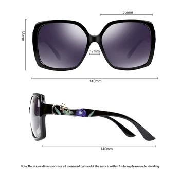 PARZIN Polarizované slnečné Okuliare pre Ženy, Luxusné Elegantné Tlač Rám Námestie Vintage Nadrozmerné Motýľ Slnečné Okuliare pre Vodiča