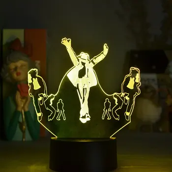 Farby 3D Led Nočné Svetlo Michael Jackson Live Tanec Fáze Osvetlenie Atmosféru Lampa Domov Spálne Dekorácie Fanúšikov Darček
