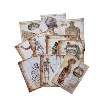 Nevyžiadané Vestník Retro tmavé Ľudských TN Textúrovaný Papier, Materiál DIY Scrapbooking Base Koláž Dekorácie
